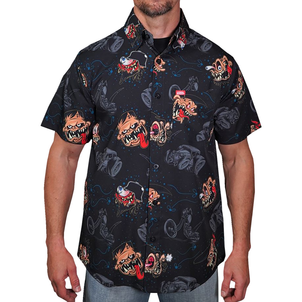 Monster Built Short Sleeve Button Down Shirt