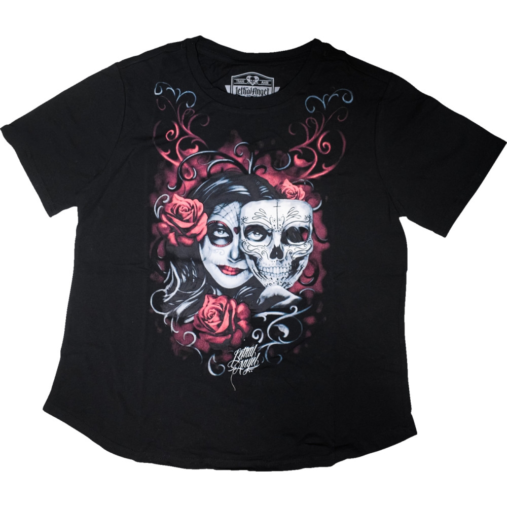 Two Faced Catrina Womens T-Shirt