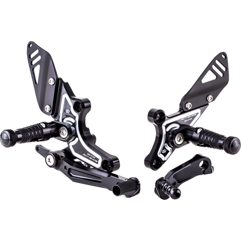 RCT10GT Rearset - Black/Silver