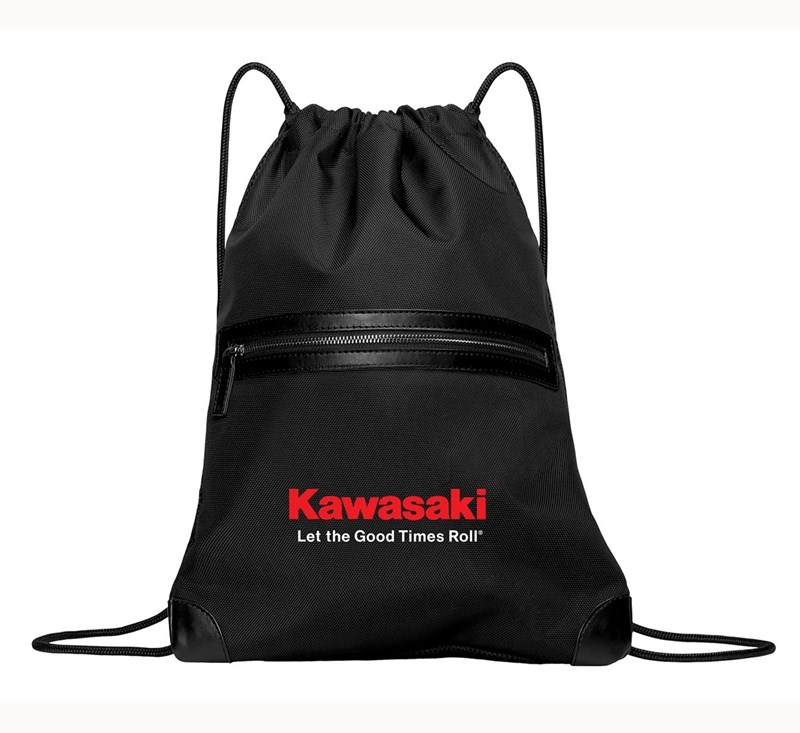 Kawasaki Let The Good Times Roll Drawstring Bag - Black