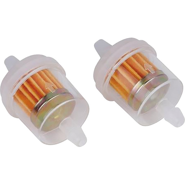 Fuel Filter for 1/4in. ID Line - Clear/Silver/Orange - Large Drum