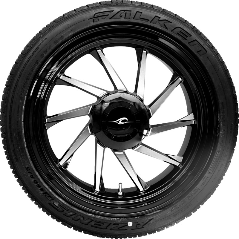 Hurricane Rear Trike Wheel with Falken Tire - 18in. x 7in. -Black Cut (Right)