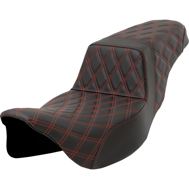 Full LS Extended Reach Step-Up Seat - Black - Red Stitching
