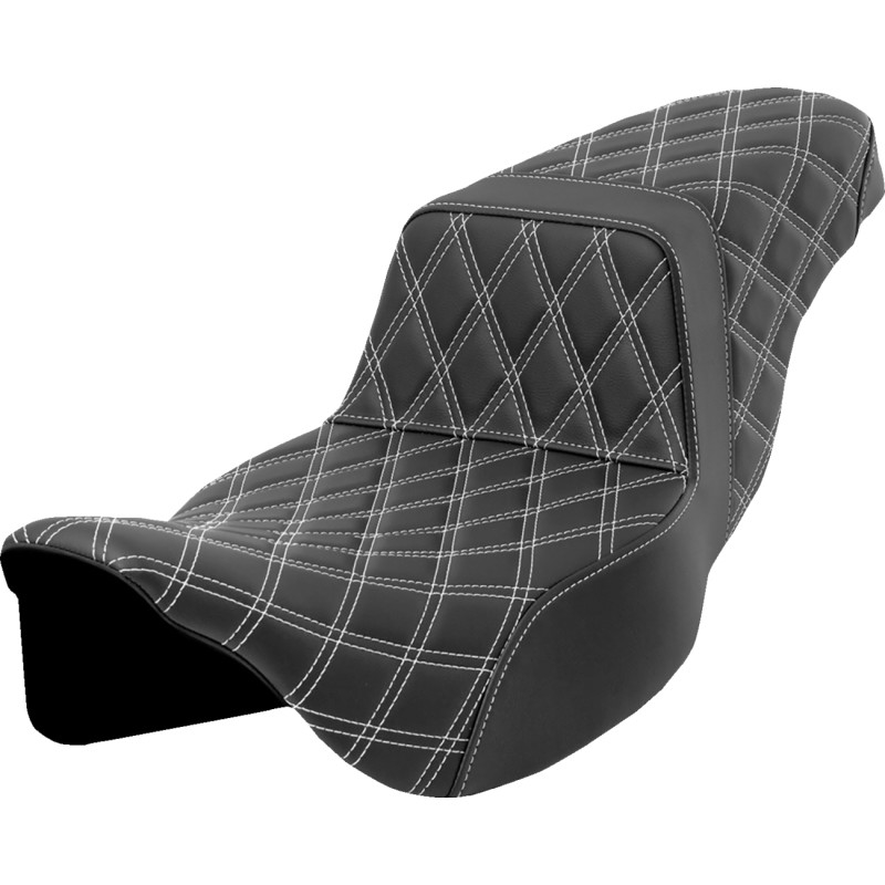 Full LS Extended Reach Step-Up Seat - Black - White Stitching