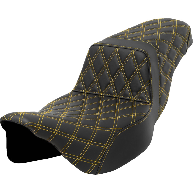 Full LS Extended Reach Step-Up Seat - Black - Gold Stitching