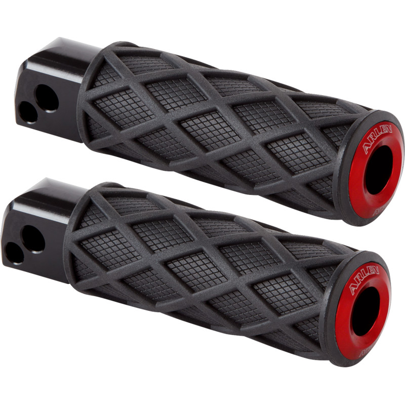 Diamond Passenger Footpeg - Knurled - Red