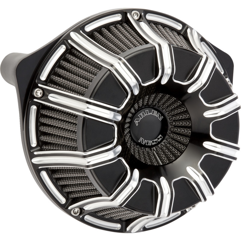 Inverted Series Air Cleaner Kit - 10-Gauge - Black Anodized with Machined Accents