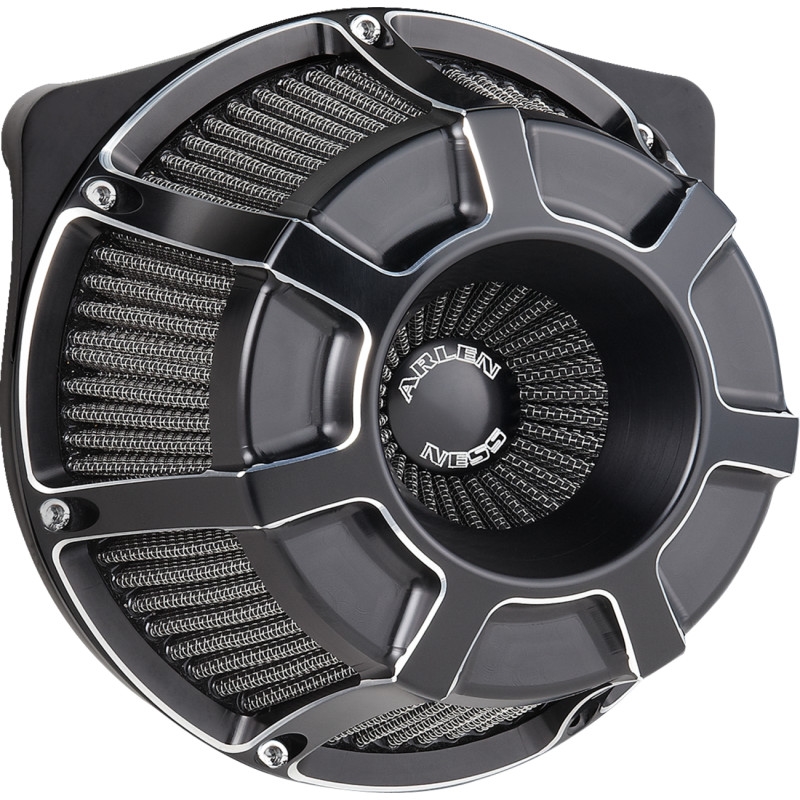 Inverted Series Air Cleaner Kit - Beveled - Black Anodized