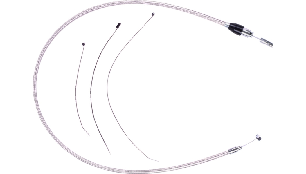 Alternate Length Polished Stainless Quick Connect Braided Upper Clutch Cable - 47in.