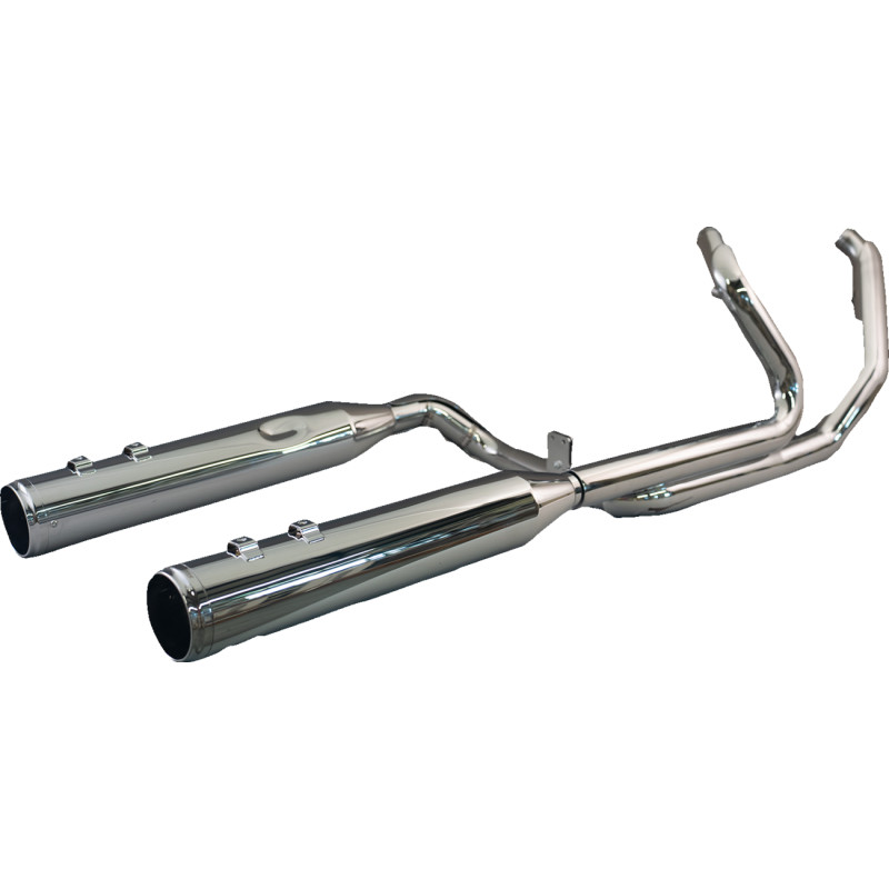 2-into-2 Dominator Exhaust System with 4-1/2in. Mufflers - Chrome with Race Tip