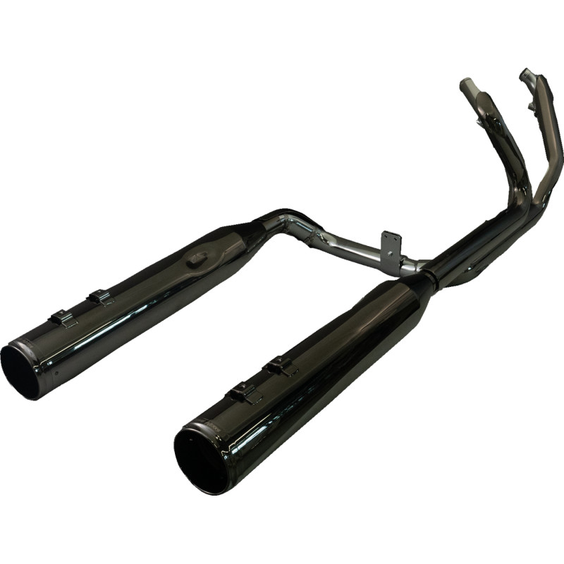 2-into-2 Dominator Exhaust System with 4-1/2in. Mufflers - Eclipse with Race Tip
