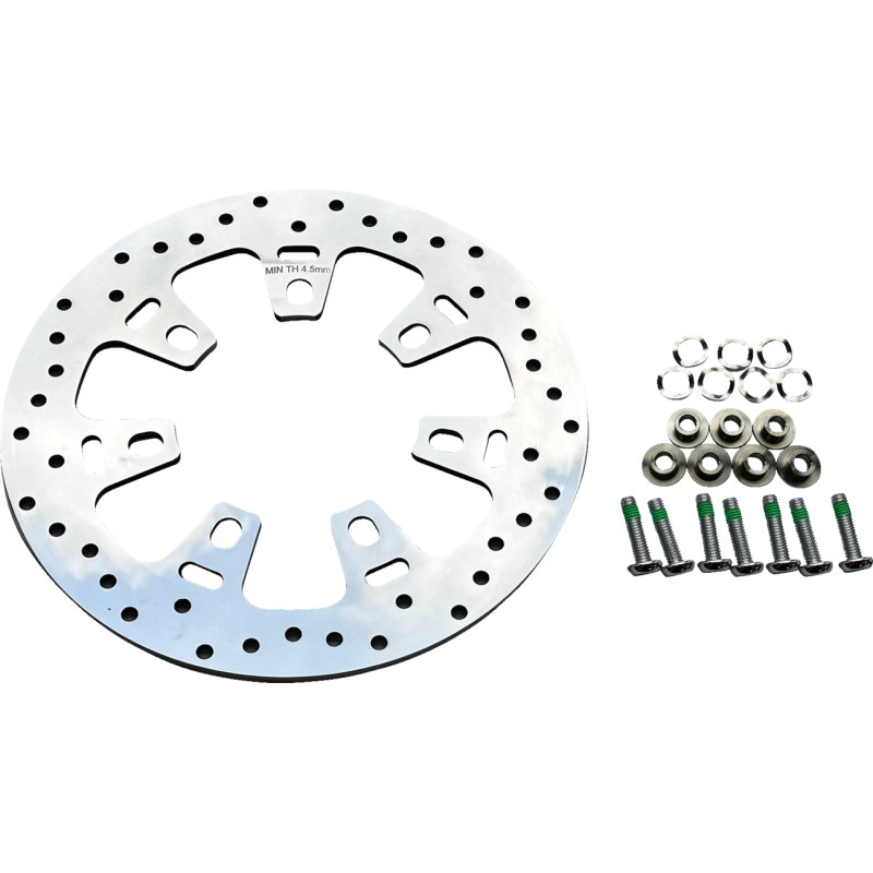 Polished Stainless Steel Drilled Brake Rotor