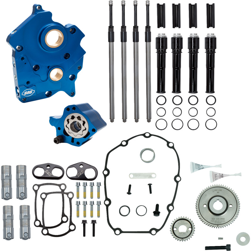 Cam Chest Gear Drive Kit without Cams - Oil Cooled with Gloss Black Pushrod Tubes