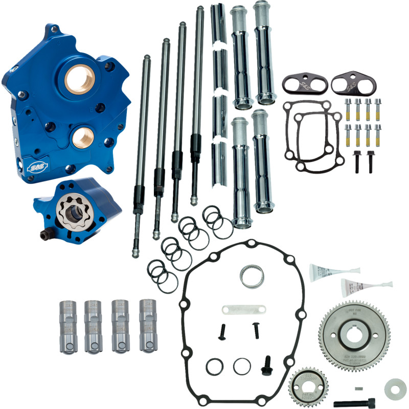 Cam Chest Gear Drive Kit without Cams - Twin Cooled with Chrome Pushrod Tubes