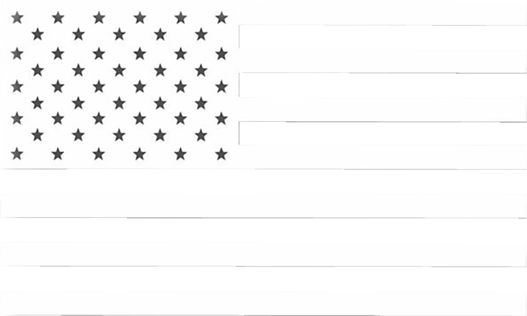 US Flag Die-Cut Sticker - Black/White - 3 Pack