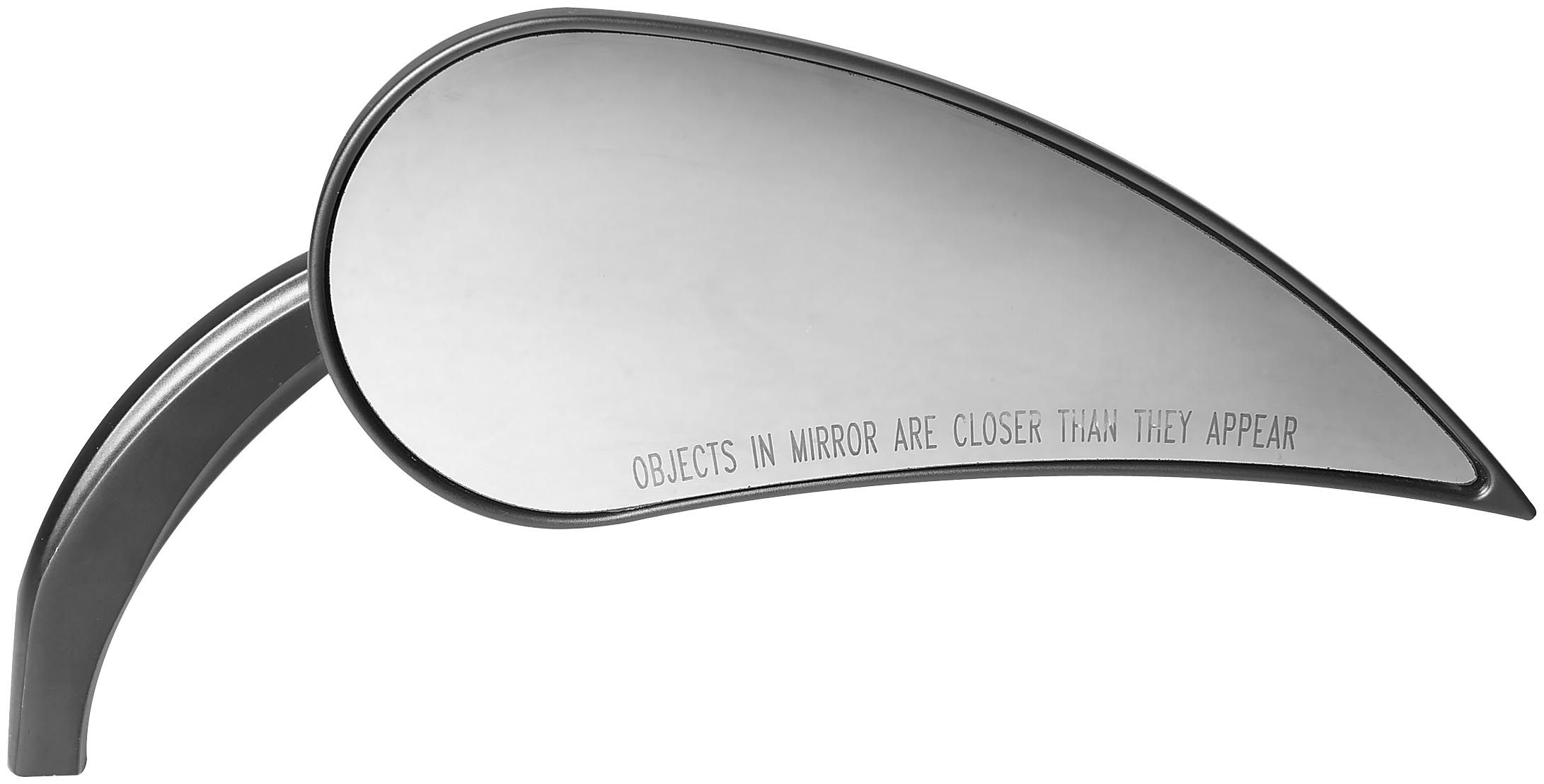 Micro Die-Cast Rad III Teardrop Right Mirror - Die-Cast Stem - Black