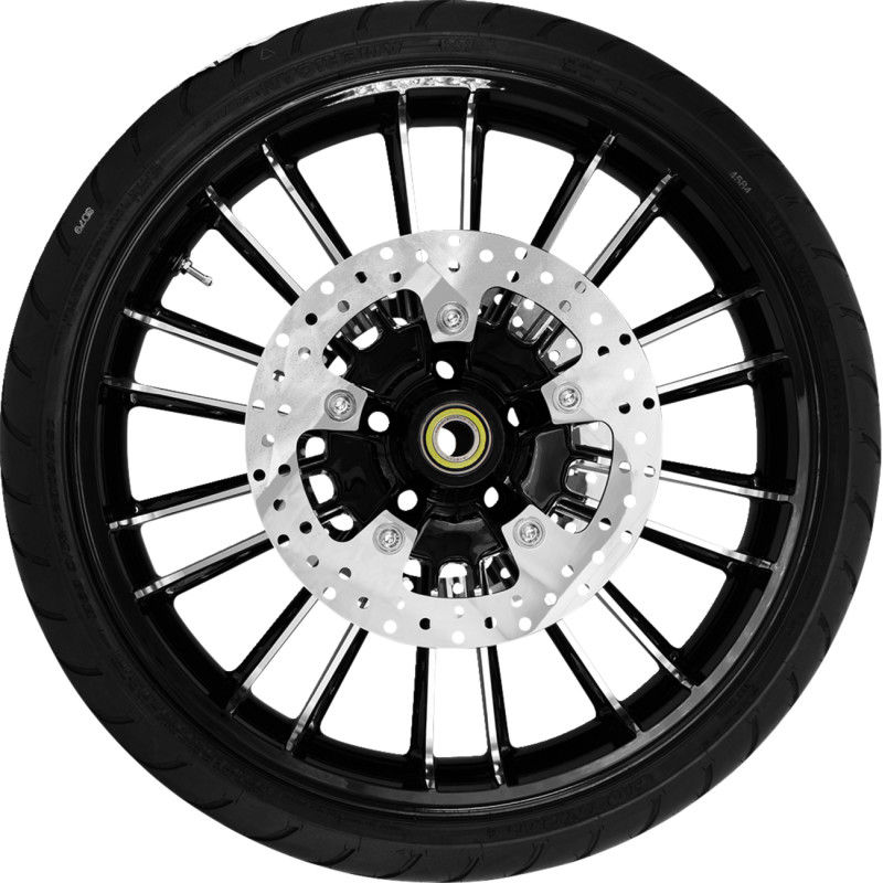 Atlantic Front Wheel with Dunlop Tire and Rotor - 21in. x 3.5in. - Black Cut
