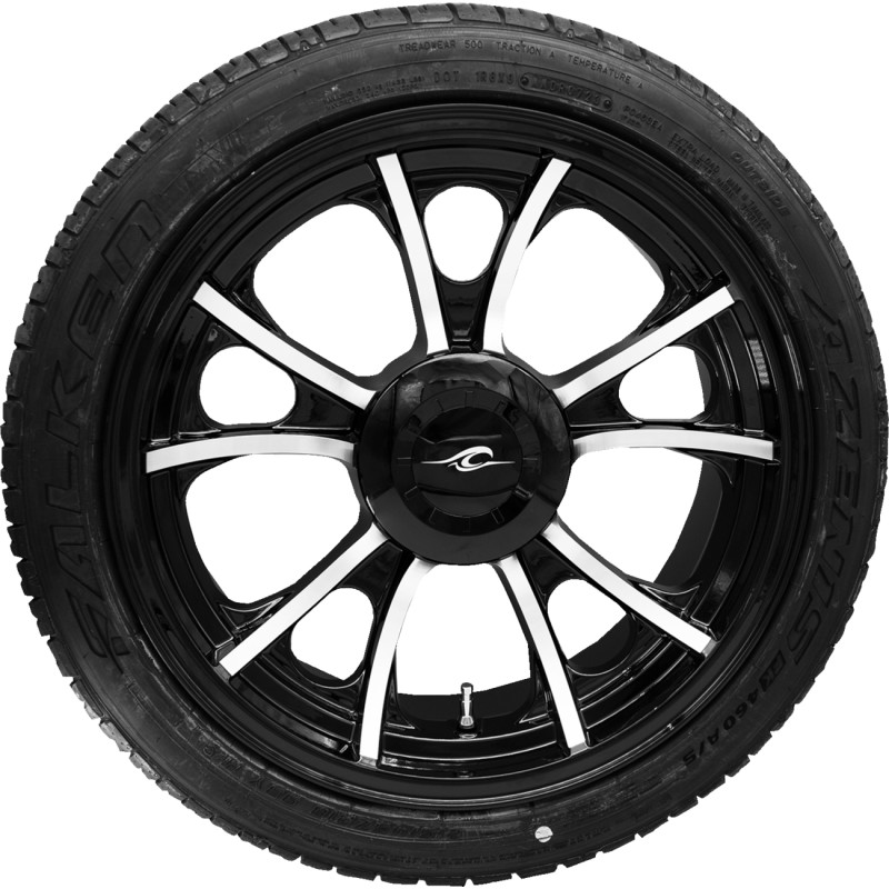 Largo Rear Trike Wheel with Falken Tire - 18in. x 7in. -Black Cut (Left or Right)