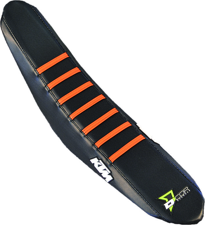 Seat Cover - Black Sides - Black Top with Orange Ribs