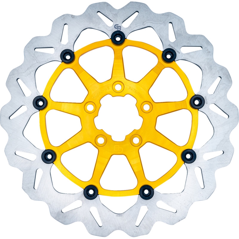 Oversize Wave Fron Brake Rotor - 12.5in. - Full Floating Gold Aluminium Carrier