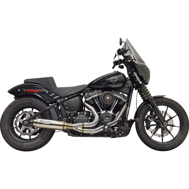 2-Into-1 Super Bike Exhaust System with 4in. Muffler - Stainless Steel