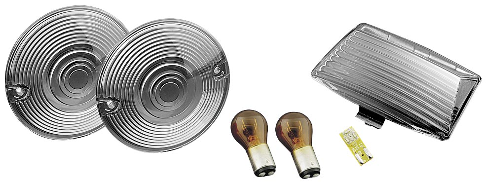 Smoke Turn Signal and Fender Tip Lens and Bulb Kit - Rear