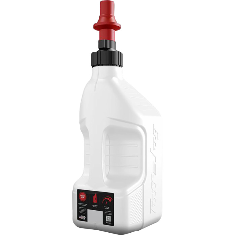 Tuff Jug Container - White with Clear View Strip and Ripper Cap - 2.5 US Gallons