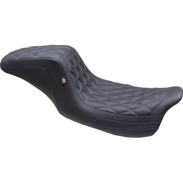 One Piece 2-Up Squareback Seat - Sky Blue Stitch