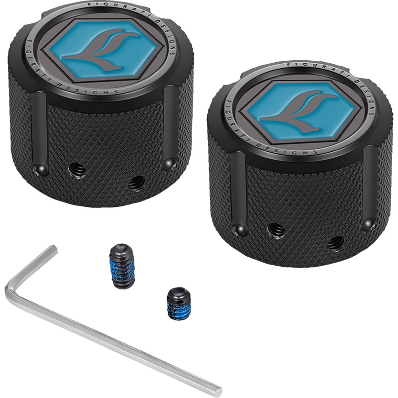 Front Axle Nut Cover - Black w/ Legends Suspensions Logo