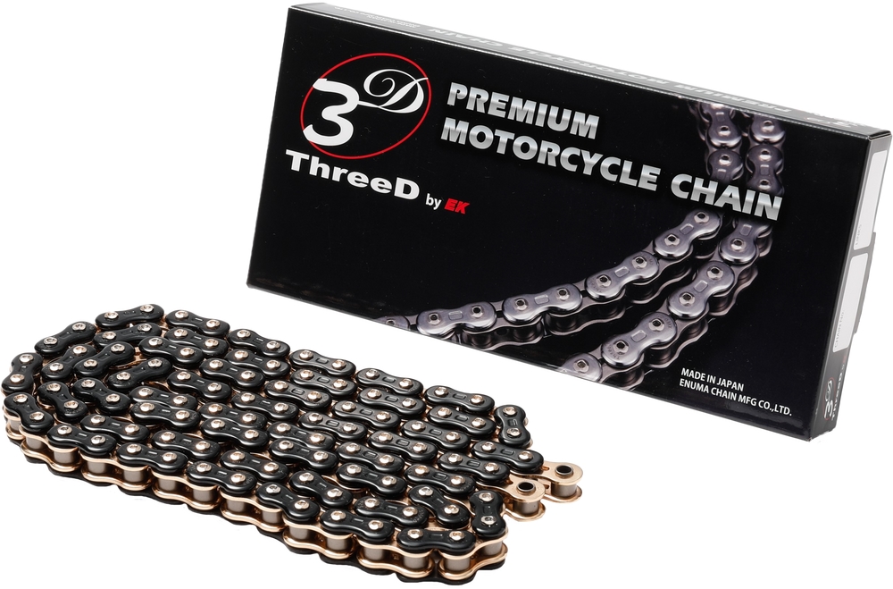 520 RV3 3D Premium Chain - 120 Links - Black/Gold