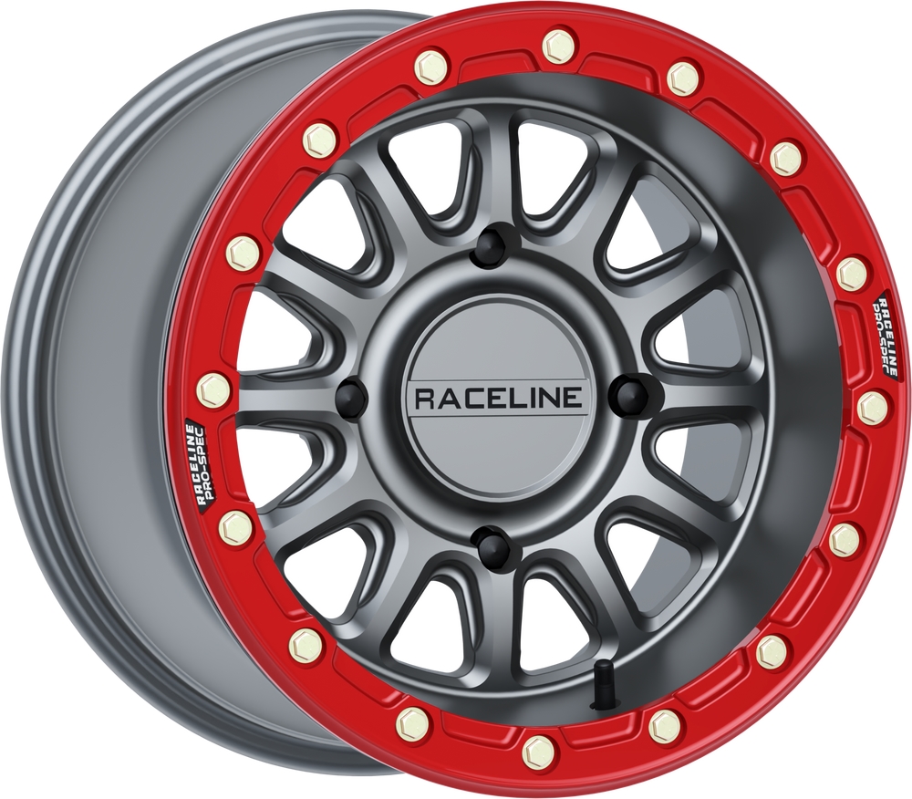 A14 Alpha Beadlock Wheel - 15x7 - 5+2 (+10mm) - 4/156 - Gunmetal/Red
