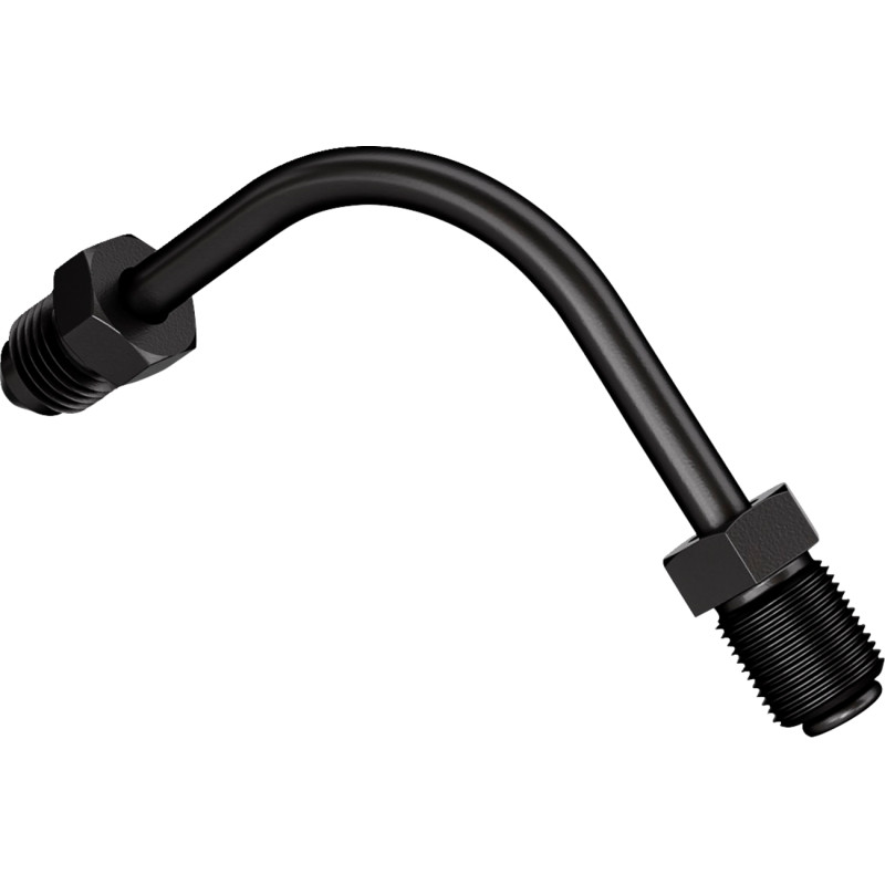 Stainless Steel Adaptors/ Fittings f/ Goodridge Universal Brake Lines - Long 90 Degrees Tube - Blk