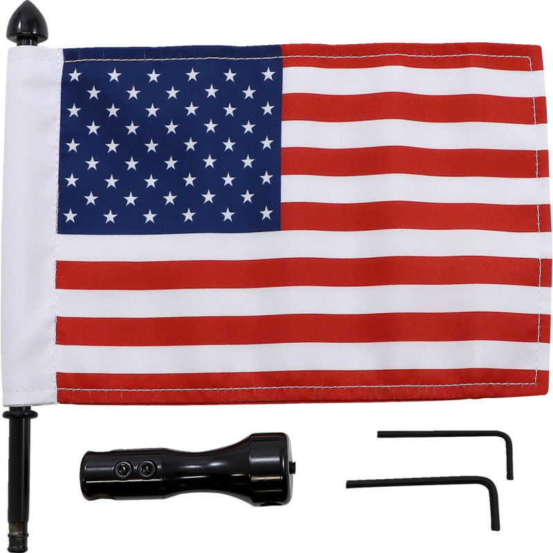 Air Wing Rack Flag Mount with Flag - 6in. x 9in. Flag - Gloss Black