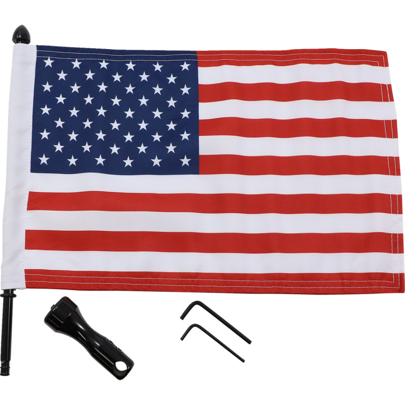 Air Wing Rack Flag Mount with Flag - 10in. x 15in. Flag - Gloss Black