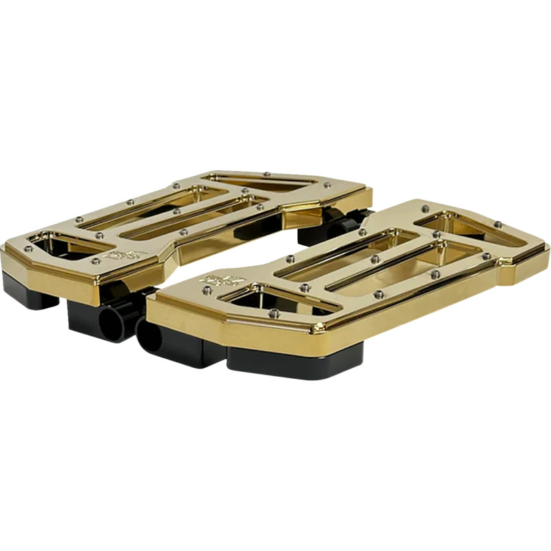 10in. Billet Driver Floorboards - Gold Titanium Nitride Coated