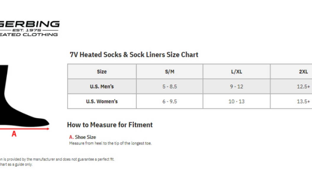 7V Battery Heated Sock Liner