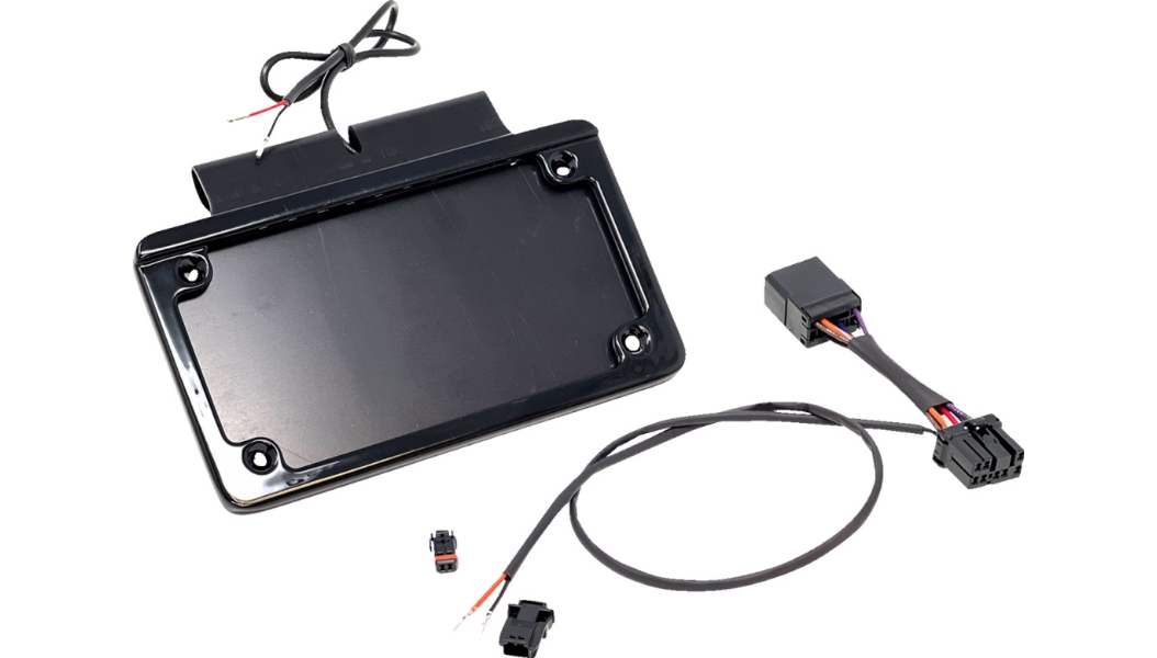 Illuminated Saddlebag License Plate Frame - Black Frame