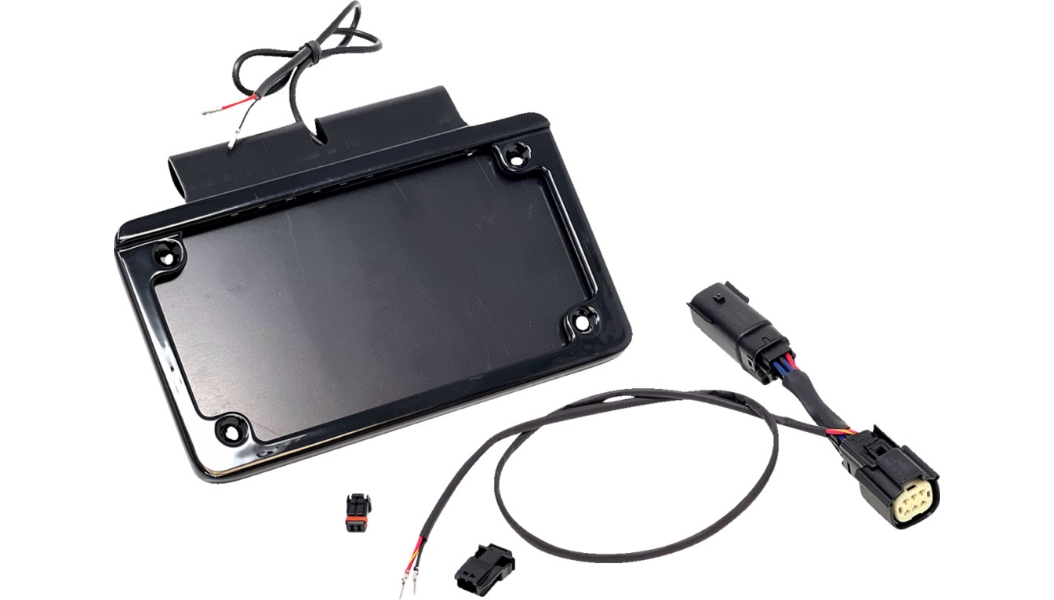 Illuminated Saddlebag License Plate Frame - Black Frame