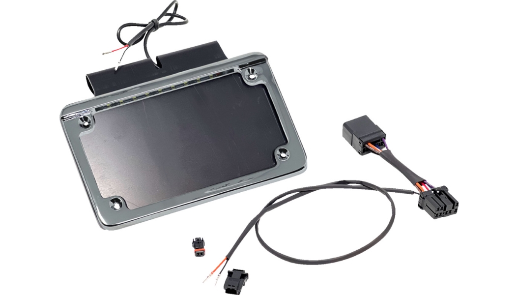 Illuminated Saddlebag License Plate Frame - Chrome Frame