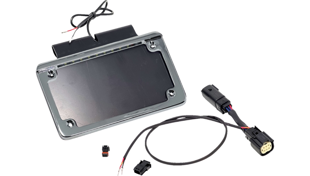 Illuminated Saddlebag License Plate Frame - Chrome Frame