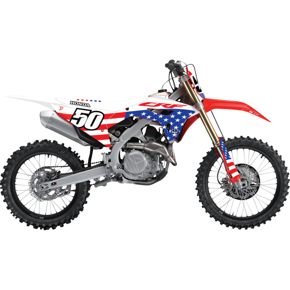 U.S.A. Honda Complete Graphic Kit - White Background
