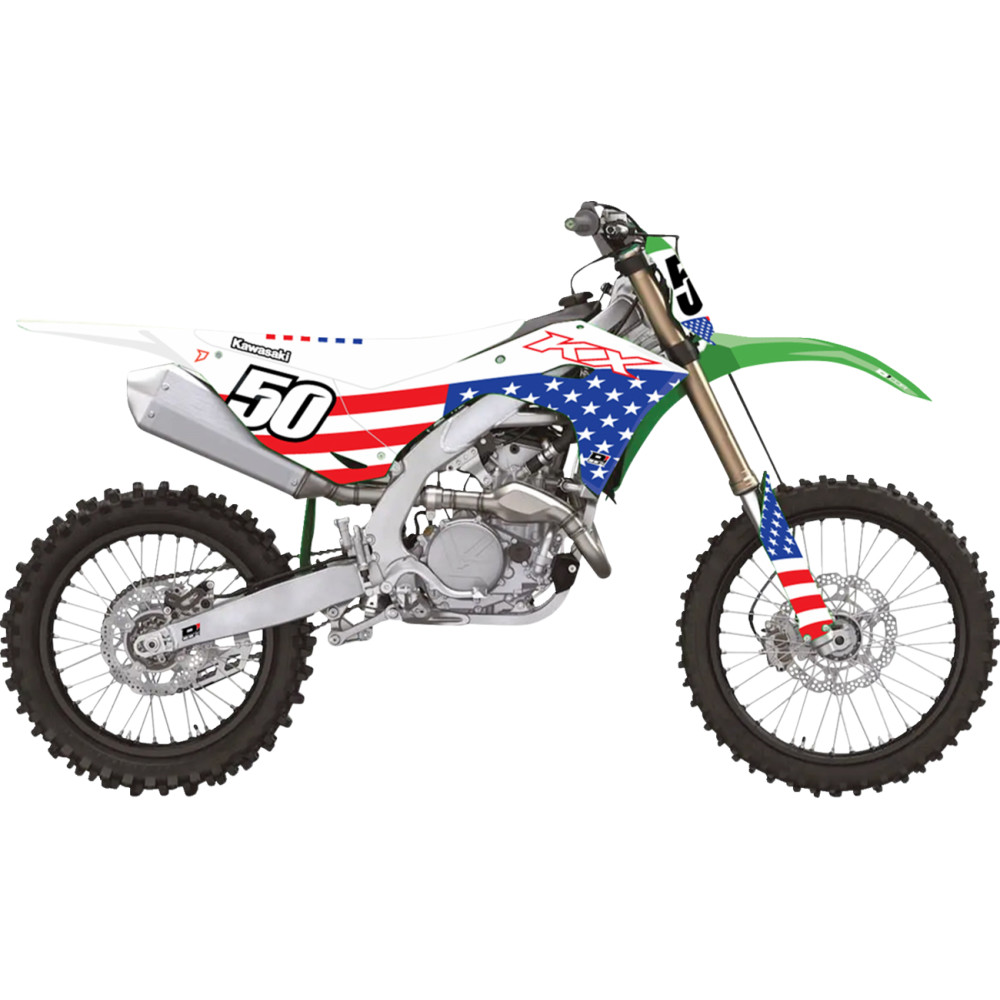 U.S.A. Kawasaki Complete Graphic Kit - White Background