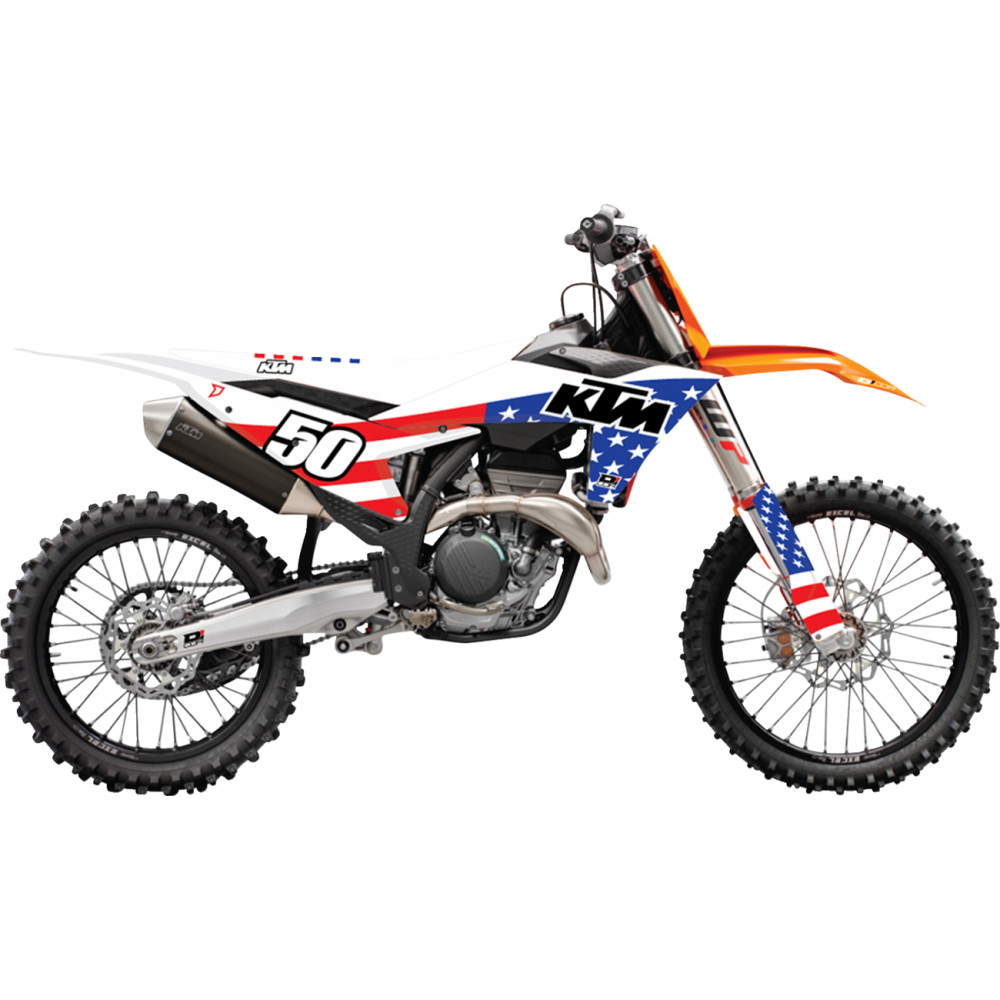 U.S.A. KTM Complete Graphic Kit - White Background