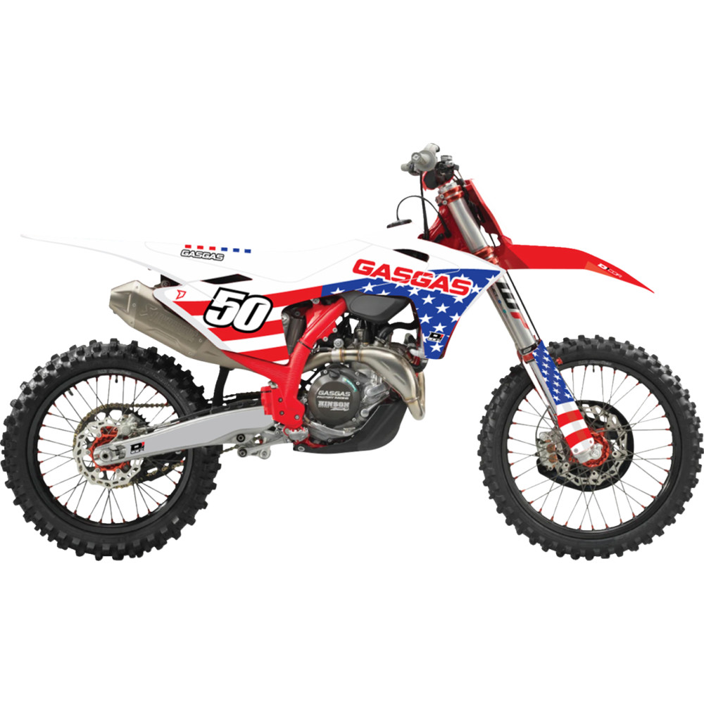 U.S.A. GasGas Complete Graphic Kit - White Background