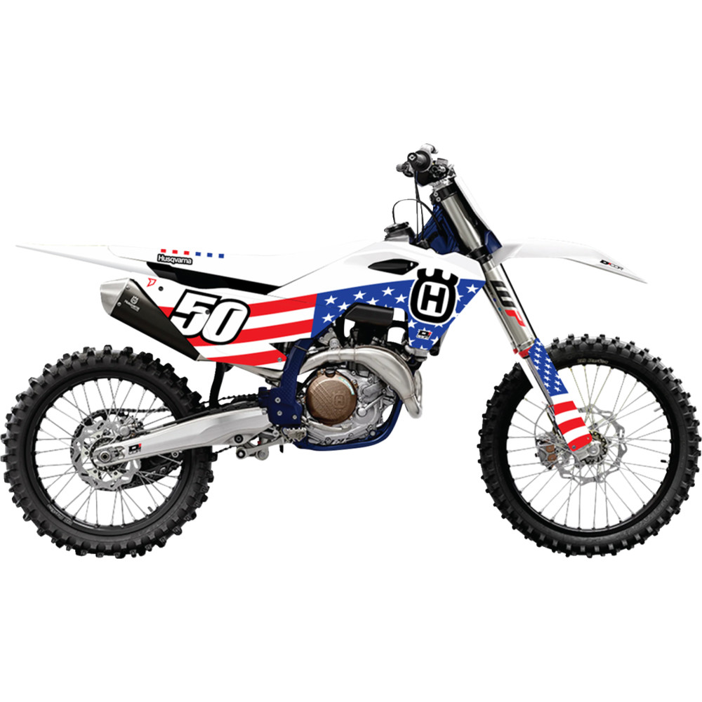 U.S.A. Husqvarna Complete Graphic Kit - White Background
