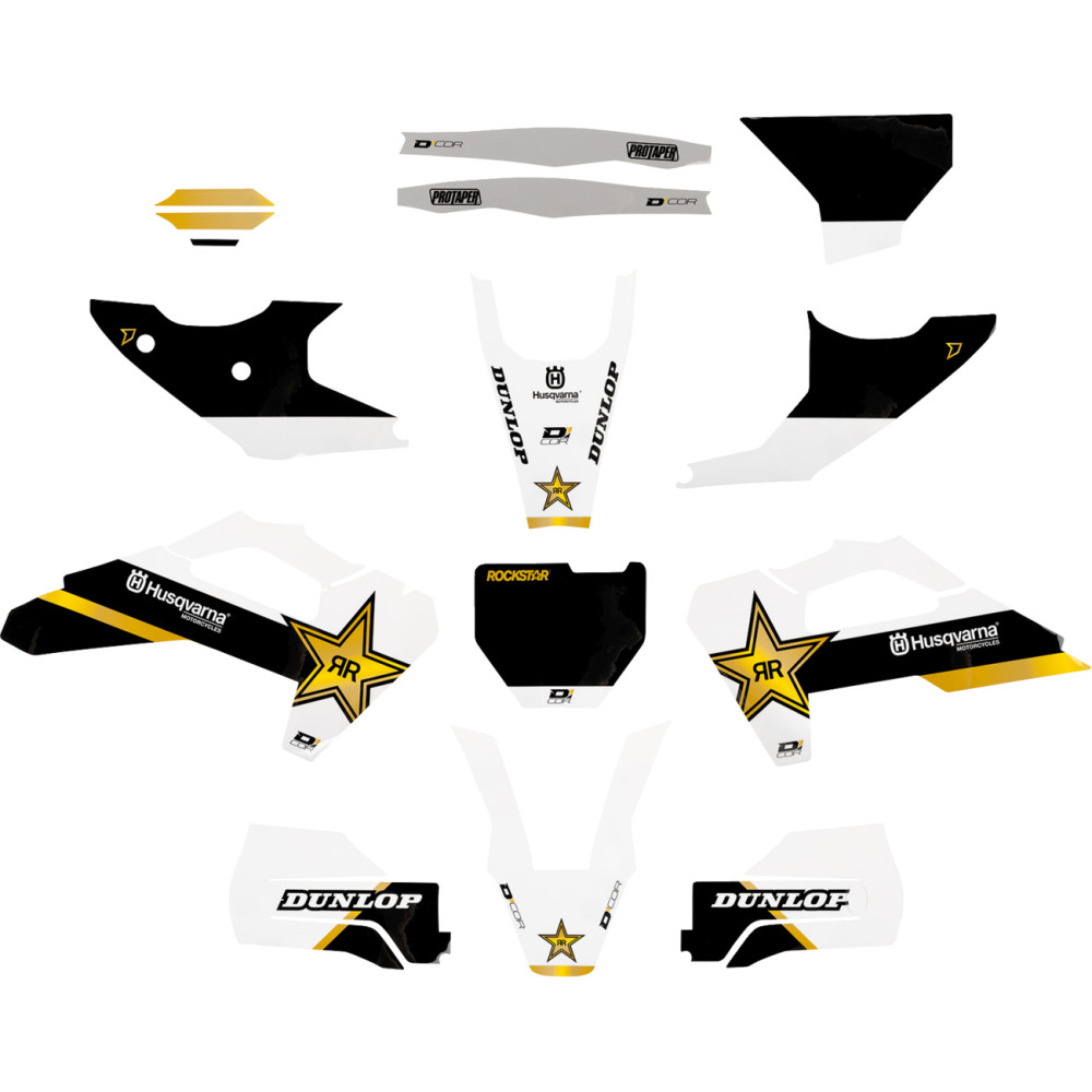Rockstar Husqvarna Complete Graphic Kit - Black Background