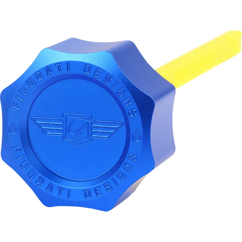 Performance Oil Dipstick - Curved Blue