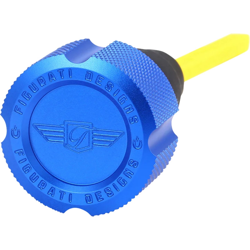 Performance Oil Dipstick - Curved Blue