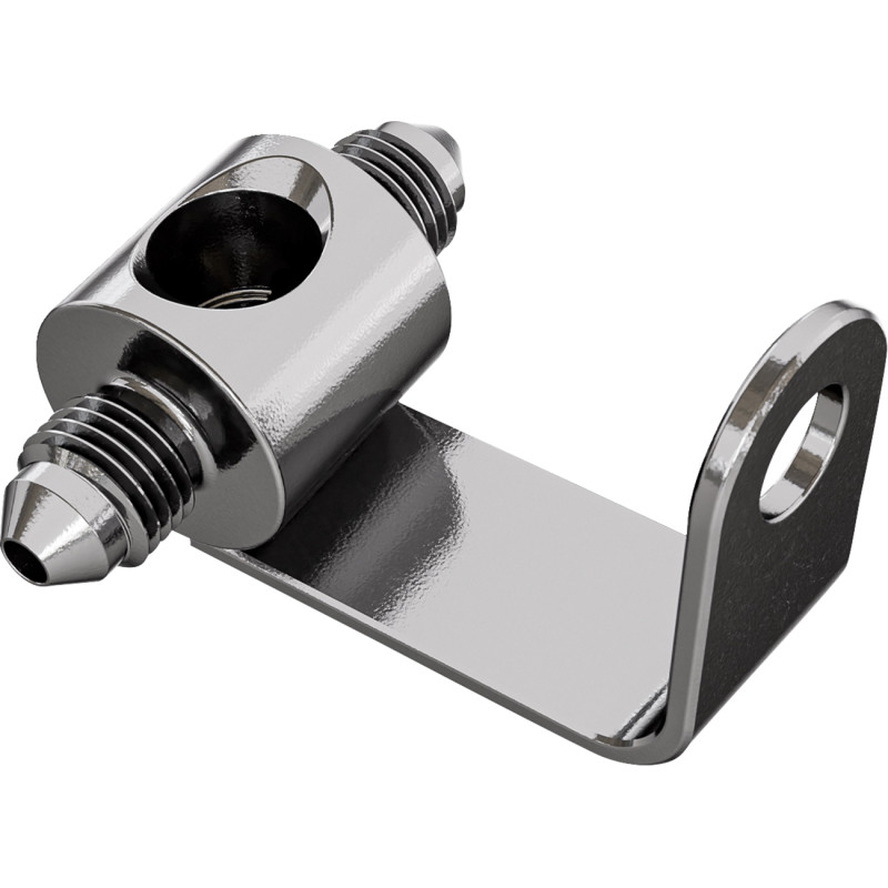 Chrome Universal Rear Junction Block with Brake Light Switch Mount - 1/8in. NPT threads