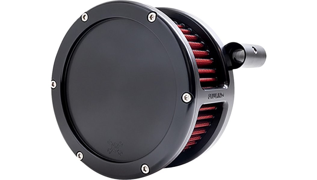 Solid Outer Cover for BA Air Cleaner Kits - Black Anodized with Red Filter